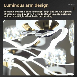 Candelabro de cristal redondo dorado de lujo clásico moderno, lámpara colgante, candelabros de cristal para sala de estar, comedor, dormitorio - Product Image 6