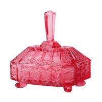 Bonbonnière en verre cristallin épaissi, style cour européenne, boîte à bonbons rectangulaire, boîte à noix, plateau à fruits secs pour salon domestique