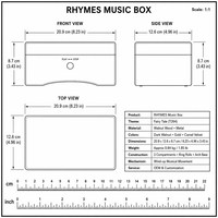 Boîte à musique RHYMES 30 notes en bois de noyer, mélodie classique de conte de fées, mécanique à remonter, cadeau personnalisé pour son anniversaire, décoration intérieure