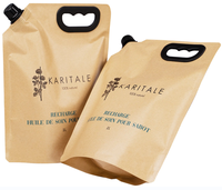 Pochette en papier kraft brun personnalisé écologique avec bec verseur boisson liquide durable emballage d'aliment pour animaux de compagnie PET biodégradable compostable