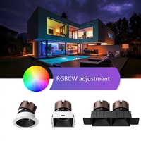 Spot MR16 à double tête GU10 Spot en aluminium Led Dimmable RGB Tuya Spots encastrés Spot de plafond Led intelligent moderne