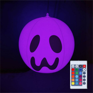 <b>Inflatable</b> Glowing <b>Halloween</b> Pumpkin Light 40cm Color Changing PVC Outdoor Decorations - Product Image 1