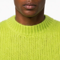 Pull décontracté à col rond en mohair pour homme, couleur unie, coupe oversize, avec logo personnalisé sur le devant, respirant, manches classiques, vente en gros