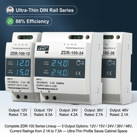 Alimentation à découpage LEYU ZDR-100 100W à montage sur rail DIN avec moniteur de tension numérique 24V 4.2A Transformateur industriel AC/DC