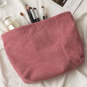 Bolsa de Maquillaje de Pana Vintage con Logotipo Personalizado, Estuche para Lápices Colorido con Cierre de Cremallera, Bolsa de Almacenamiento de Cosméticos Suave de Pequeña Capacidad - Product Image 2
