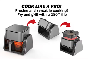 Friteuse à <span class=keywords><strong>air</strong></span> 2-en-1 Fenêtre visible à 360 ° Airfreyer Pot en verre trempé de qualité alimentaire Friteuse à <span class=keywords><strong>air</strong></span> multi-cuisson Grill BBQ No Painting - Product Image 2