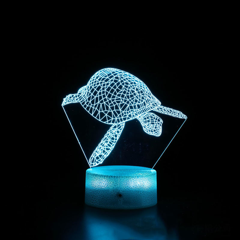Luz nocturna de control táctil LED de lobo estilo animal 3D personalizada con lámpara acrílica de 7 colores para dormitorio