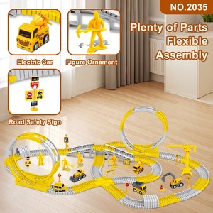 Vente chaude bricolage Flexible piste jeu ensemble 366 pièces en plastique Construction ingénierie électrique pistes de course jouets pour garçons - Product Image 5