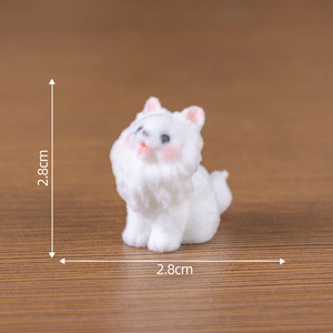 Figurine de chien floqué mignonne, <span class=keywords><strong>mini</strong></span> ornement de chiot pour micro-paysage et cadeau adorable - Product Image 6