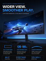 32:9 Gebogener LCD-Monitor 44,5 Zoll VA-Panel 165Hz 320cd/m2 HDR Anti-Blaulicht Gaming DP OEM ODM