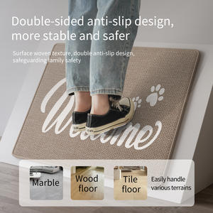 Alfombra de Bienvenida Rectangular Antideslizante para Interiores con Diseño de Huella de Perro, Fibra de Poliéster, Estilo Moderno - Product Image 5