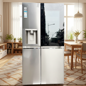 Réfrigérateur domestique 655L Premium à portes françaises, design spacieux, compresseur économe en énergie, acier inoxydable, encastrable, grande capacité - Product Image 1