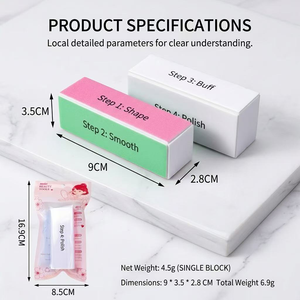 <span class=keywords><strong>Kit</strong></span> Essenziale 3-in-1 per Nail Art a <span class=keywords><strong>Prezzo</strong></span> all'Ingrosso, Tavoletta Lucidante Premium in EVA con Bastoncino in Legno d'Arancio per Unghie Finte - Vendita al Dettaglio - Product Image 2