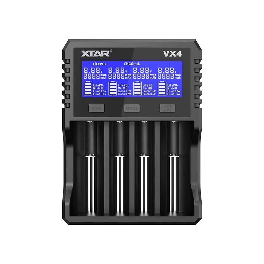 شاحن XTAR USB vxc 4 slot ببطارية من من من من من نوع XTAR مع اكتشاف البطارية