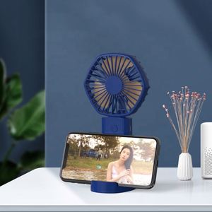 New Product Blue Custom Logo Plastic Rechargeable Mini Fan Portable - Product Image 4