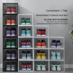 Premium Modern Design Bedroom Foldable Clear Drawer Case DIY Stacking Shoes Storage Box