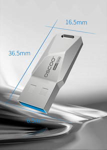 Clé USB OSCOO 2.0 8 Go-64 Go en alliage de zinc, argentée, vente en gros, nouvelle micro-clé USB - Product Image 5