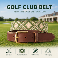 Ceinture de golf résistante et tendance avec motif géométrique personnalisé pour les rassemblements de golf, les activités de plein air et les tenues quotidiennes