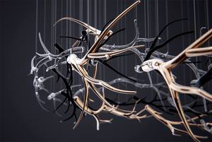 Decorazione moderna forcella per albero in vetro per hall Hotel con luce pendente personalizzata grande progetto lampadario a LED - Product Image 4