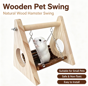 <b>Wooden</b> Hamster Swing Exercise <b>Toy</b> With Chain Seat For Small Pets - Product Image 2