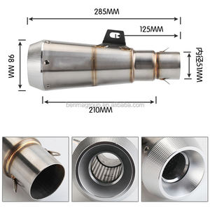 Silenciador de tubo de <span class=keywords><strong>Escape</strong></span> Universal para motocicleta, acero inoxidable, para CRF 230 CB650F YFZ GSXR750 CBR500RR ZX6R <span class=keywords><strong>ER6N</strong></span> - Product Image 6