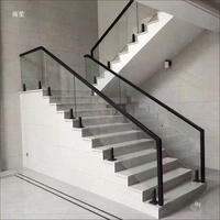 Garde-corps en verre sans cadre en alliage d'aluminium 25/30 et acier inoxydable pour escalier, intérieur, hôtel, maison, balcon, villa