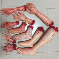 Pièces de corps coupées réalistes en latex, mains, bras, jambes, pieds, cerveaux factices, accessoires d'horreur pour Halloween, maison hantée, décoration de fête