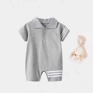 ベビー服 ジャンプスーツ 夏服 ジェントルマン風 ラペル 半袖 綿 ODM ユニセックス スナップボタン留め 登山服 - Product Image 4