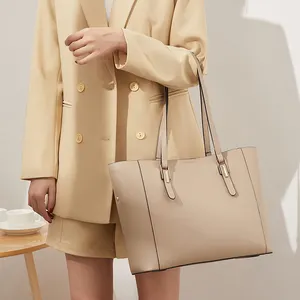 Son trend büyük kapasiteli el çantası gerçek deri kayısı tote omuz çantaları ile özel baskılı logo