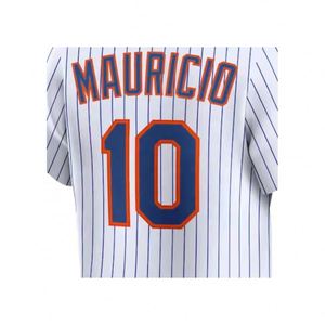 Per New York Ronny Mauricio maglia da Baseball ricamata bianca migliore qualità traspirante e Plus Size cucita - Product Image 1