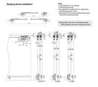 Rouleaux de porte coulissante amortissants TMO3 Raccords de quincaillerie de garde-robe pour portes coulissantes lisses