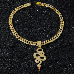 Nuevo Collar con Colgante de Serpiente de Aleación Brillante con Diseño de Personalización Simple, Collar Hiphop para Hombre, Joyería al por Mayor - Product Image 2