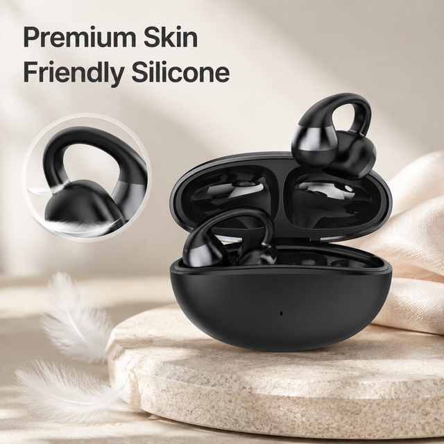 2026 New OWS Open Ear Wireless Clip-on Earbuds Comfortable Non-In-ear Sports Headphones Air Conduction for 6.0 Low Latency
