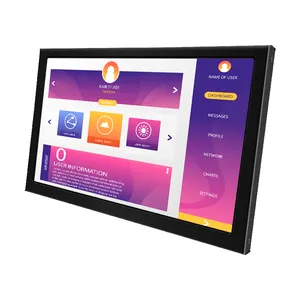 18.5 Inch IPS 1366*768 HD-MI VGA AV BNC Màn Hình Cảm Ứng Điện Trở Trường Hợp Kim Loại TFT LCD Treo Tường Màn Hình Cảm Ứng Công Nghiệp