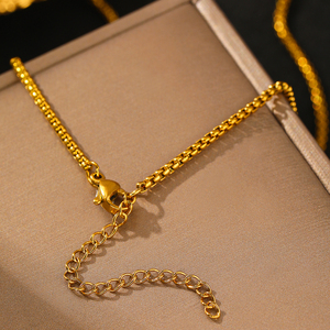 Collana a Catena Intrecciata in Acciaio Inossidabile Stile Hip Hop, Placcata in Oro 18K, Lunghezza Regolare, Stile Casual - Product Image 4