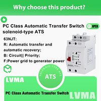 Interruptor de Transferencia Automática (ATS) LMS1-63NJT 220V 2P, Disyuntor Miniatura de Cobre 2P, Tipo PC 63A 10A 50/60Hz