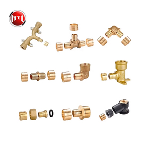 Conexiones Deslizantes HTL de Latón 16x1/2" 16x16 16x25x16 en Forma de T, Reductor y Codo para Tuberías PEX y PE-RT <span class=keywords><strong>HELERO</strong></span> HT 200-1601 - Product Image 1