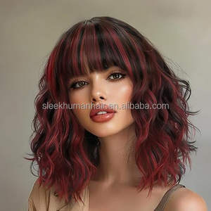 Peluca Bob Sintética Ondulada y Rizada <span class=keywords><strong>con</strong></span> <span class=keywords><strong>Flequillo</strong></span> Joedir, Cabello Corto <span class=keywords><strong>Ondulado</strong></span> Color Ceniza Rojizo para Mujer, Pelucas Bob Sintéticas Resistentes al Calor - Product Image 5