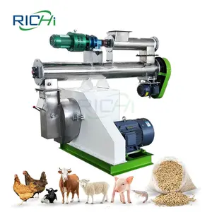 RICHI 1-2 T/H Animal Food Pellet Maker with Vegetables Grain Corn Wheat Soybean Meal