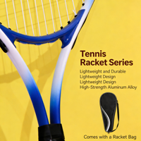 Raqueta de Tenis de Fibra de Carbono Duradera, Alto Brillo, Cabeza Extra Grande, Diseño Ligero, Grosor Personalizable, Nivel Club, para Miembros