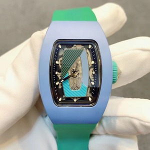 Montre mécanique automatique de haute qualité, élégante et luxueuse, en céramique colorée, avec tourbillon, ultra-légère, étanche, bracelet en caoutchouc pour hommes - Product Image 2