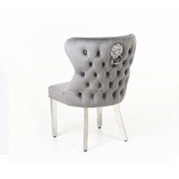 Chaises de salle à manger modernes en velours Chesterfield avec dossier haut, en métal, pour hôtels et événements