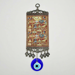 Décoration murale tissée turque 10 Cm, 1 pièce, avec motifs de symboles turcs et œil maléfique de turquie - Product Image 2