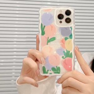 Art wavy blue flower Strawberry cute custodia posteriore morbida in silicone per <span class=keywords><strong>iphone</strong></span> xr xs max 14 13 12 <span class=keywords><strong>11</strong></span> pro max 13 mini phone capa - Product Image 3