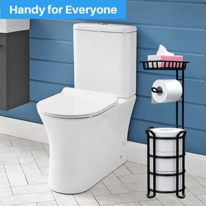 Clearance Free Standing <b>Toilet</b> Tissue <b>Roll</b> Storage Rack <b>Black</b> Bathroom <b>Toilet</b> Paper Holder <b>Stand</b> - Product Image 6