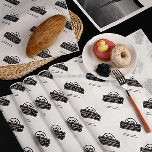 Papier pour hamburger, papier jetable anti-graisse, papier pour boulettes de riz, papier pour rouleaux de poulet, papier d'emballage alimentaire, papier pour boulangerie, personnalisation commerciale - Product Image 3