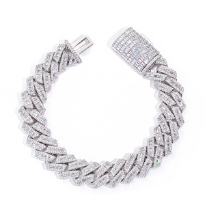 Exclusive Urban Streetwear GRA Moissanite Dual Cut Kite Cuban <b>Bracelets</b> S925 Silver 24K Gold Dipped Iced Pave Rap Jewelry - Product Image 2