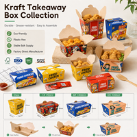 Boîte à lunch en kraft résistante à la graisse pour la vente à emporter en restaurant, service OEM ODM