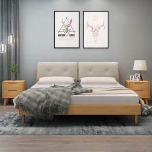 Muebles Comerciales Modernos y Económicos, Estructura de Cama de Madera con Cabecera Tapizada para Hotel, Apartamento, Alquiler Airbnb, Juego de Dormitorio - Product Image 2