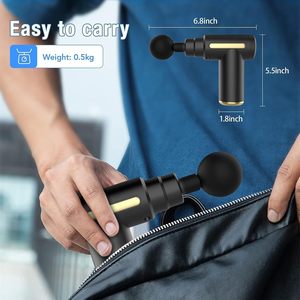 Mini Pistola de Masaje Portátil - Masajeador de Percusión de Tejido Profundo para Cuerpo Completo <span class=keywords><strong>con</strong></span> 12 Cabezales, 6 Velocidades, Batería de 1800mAh y Carga Tipo-C - Product Image 5